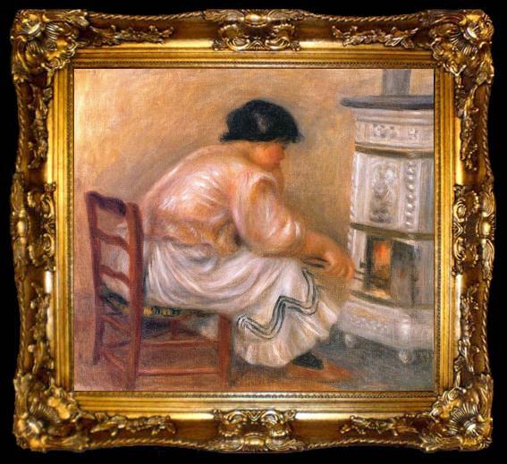 framed  Pierre-Auguste Renoir Femme au coin du poele, ta009-2